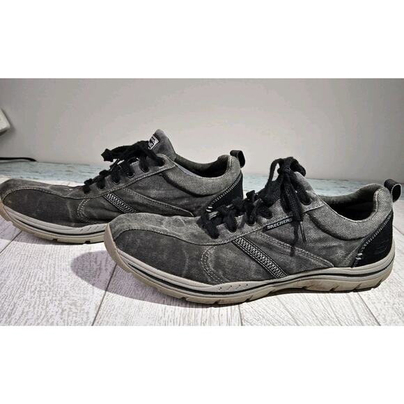 Skechers Relaxed Fit Memory Foam Shoes Men’s Size 12 Dark Gray Comfort Gorpcore - Picture 4 of 10